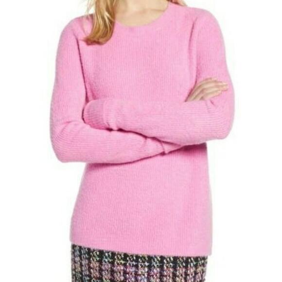 Halogen (Nordstrom) Cuffed Sleeve Sweater in Crayon Pink - Size M - NWT - Picture 2 of 7